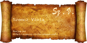 Szencz Viola névjegykártya